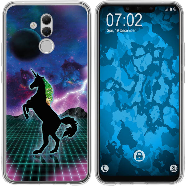 Mate 20 Lite Silikon-Hülle Retro Wave Einhorn M2 Case