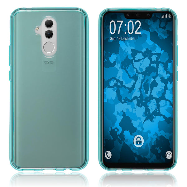 PhoneNatic Case kompatibel mit Huawei Mate 20 Lite - türkis Silikon Hülle transparent Cover