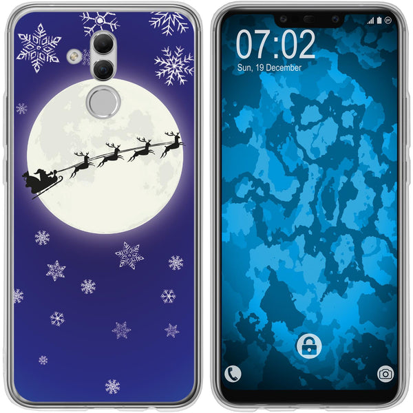 Mate 20 Lite Silikon-Hülle X Mas Weihnachten Santa - Snowfla