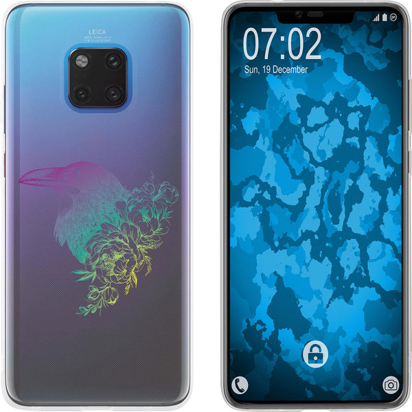 Mate 20 Pro Silikon-Hülle Floral Rabe M4-4 Case