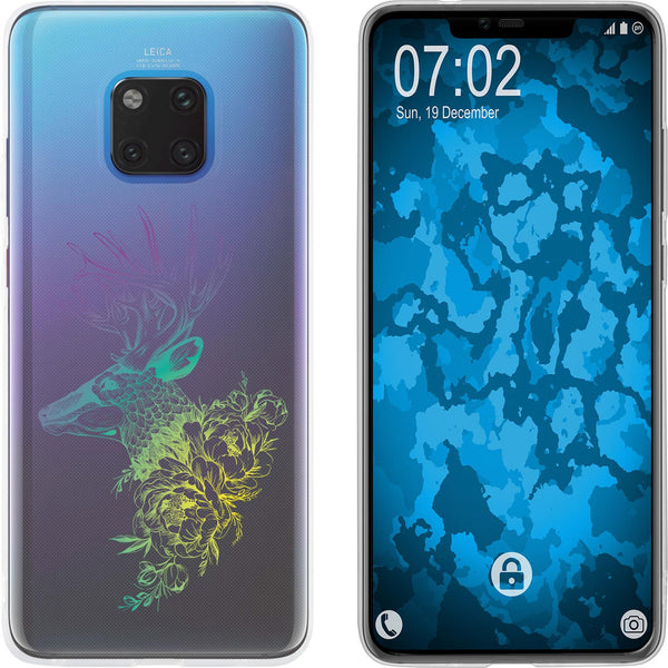 Mate 20 Pro Silikon-Hülle Floral Hirsch M7-4 Case