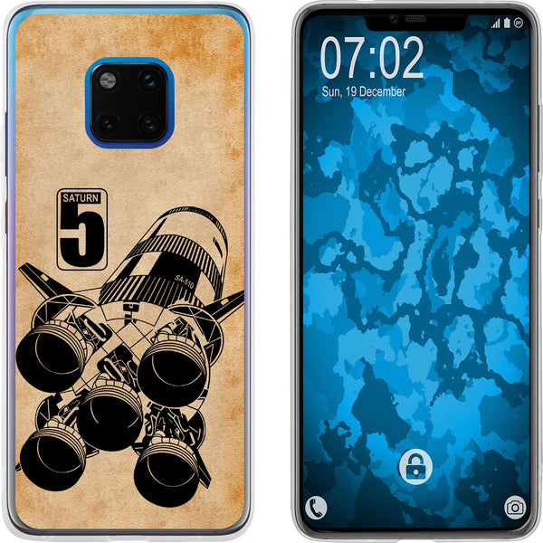 Mate 20 Pro Silikon-Hülle Space Moon Rocket M3 Case