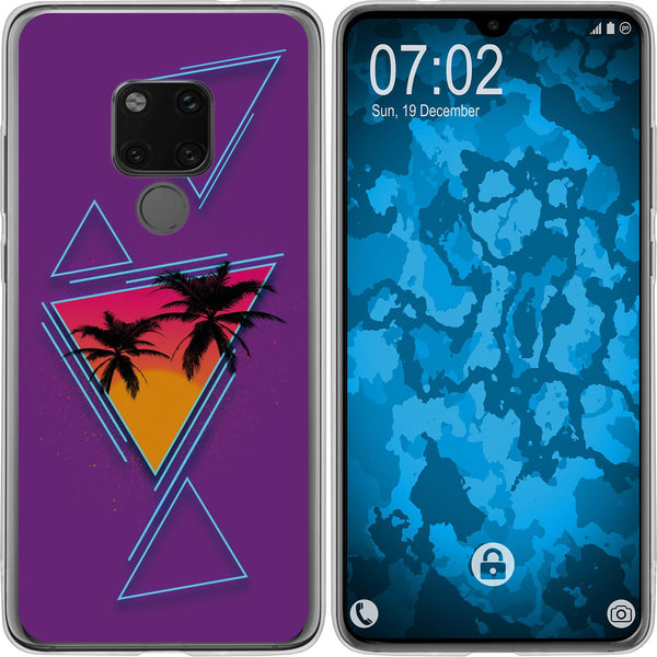 Mate 20 Silikon-Hülle Retro Wave Palmen M3 Case
