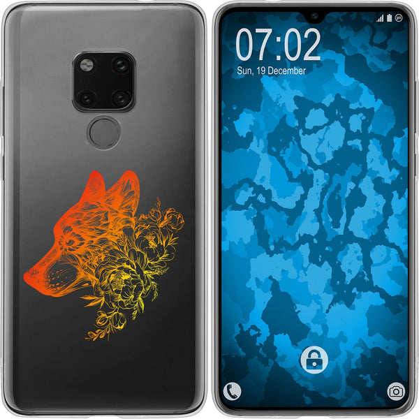 Mate 20 Silikon-Hülle Floral Wolf M3-2 Case