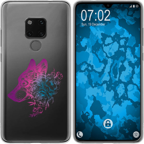 Mate 20 Silikon-Hülle Floral Wolf M3-6 Case