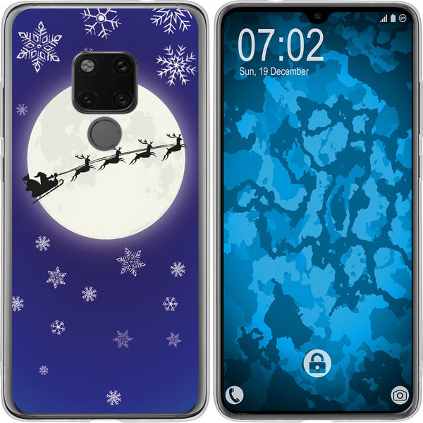 Mate 20 Silikon-Hülle X Mas Weihnachten Santa - Snowflakes M
