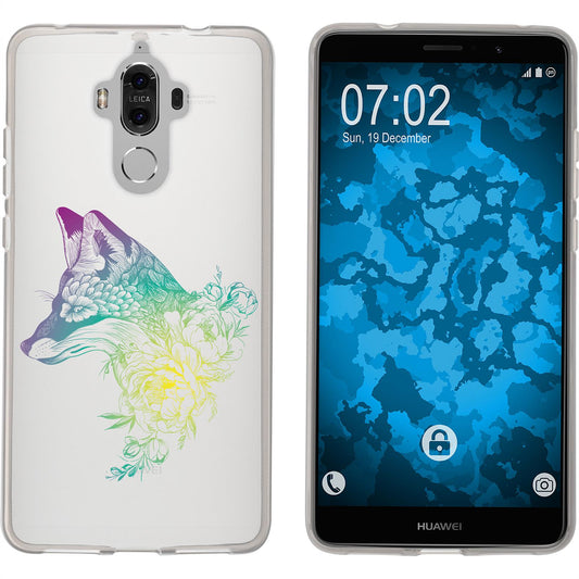 Mate 9 Silikon-Hülle Floral Fuchs M1-4 Case