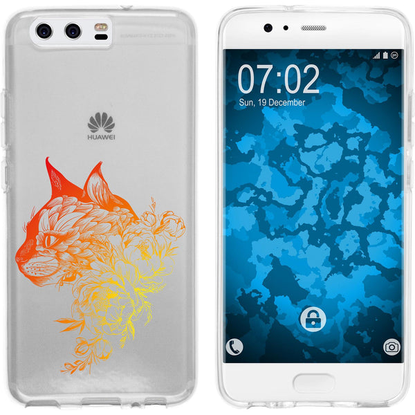 P10 Plus Silikon-Hülle Floral Katze M2-2 Case