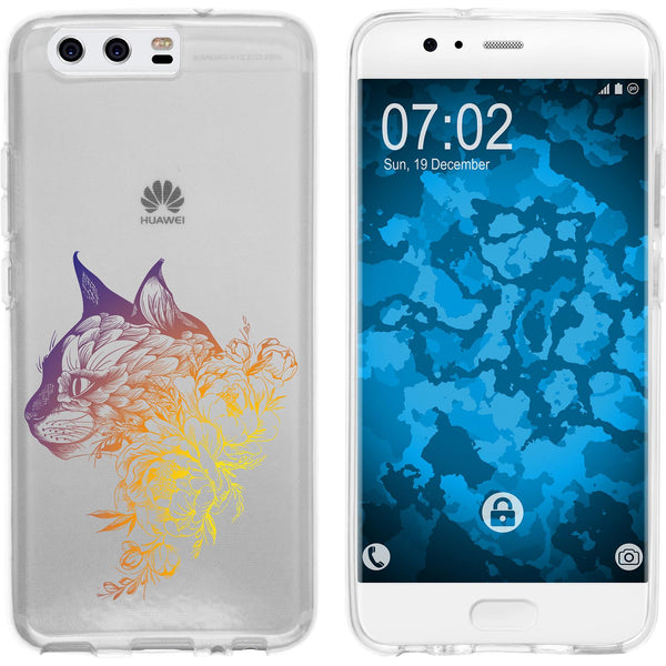 P10 Plus Silikon-Hülle Floral Katze M2-3 Case