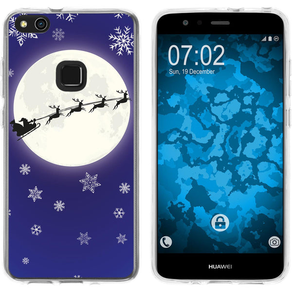 P10 Lite Silikon-Hülle X Mas Weihnachten Santa - Snowflakes