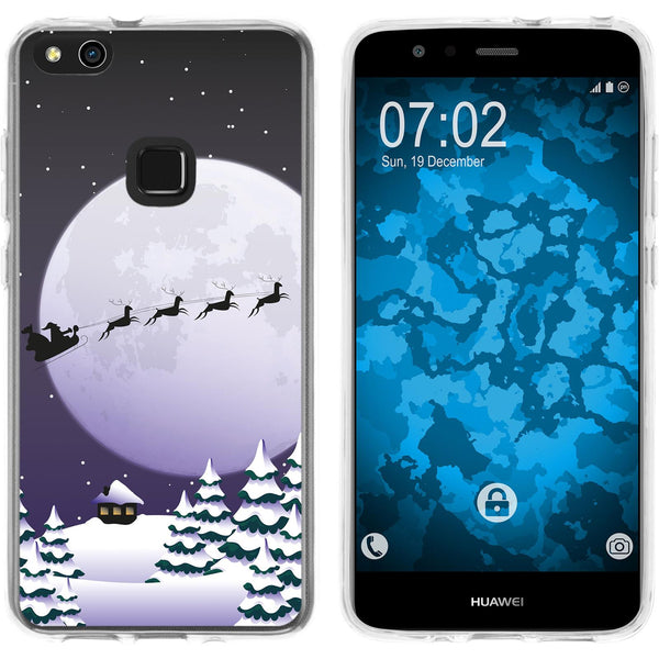 P10 Lite Silikon-Hülle X Mas Weihnachten Santa - Night M5 Ca