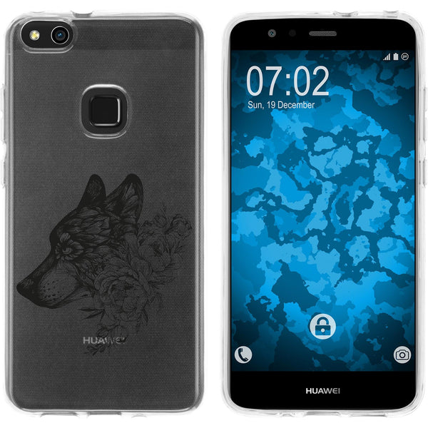 P10 Lite Silikon-Hülle Floral Wolf M3-1 Case