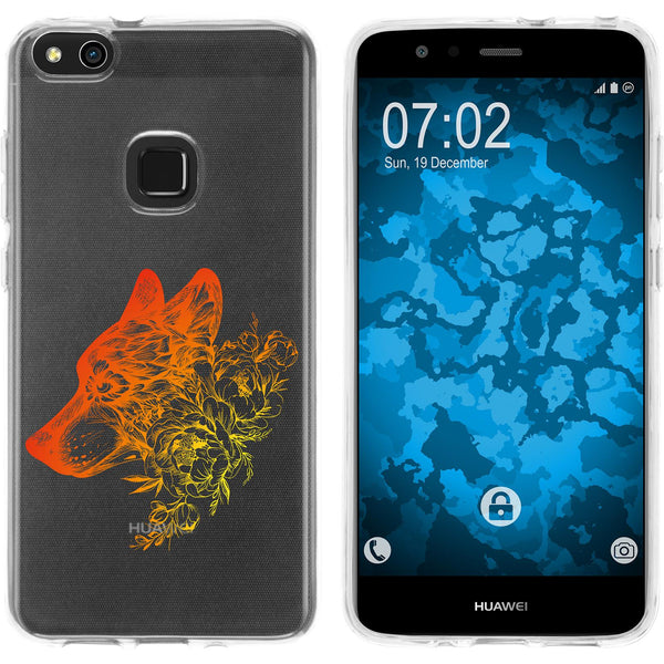 P10 Lite Silikon-Hülle Floral Wolf M3-2 Case