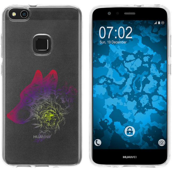 P10 Lite Silikon-Hülle Floral Wolf M3-5 Case