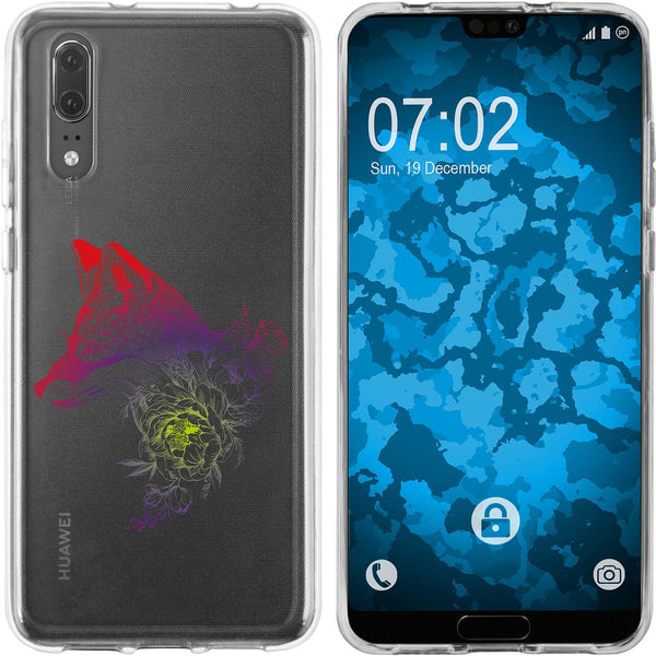 P20 Silikon-Hülle Floral Fuchs M1-5 Case