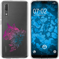 P20 Silikon-Hülle Floral Katze M2-6 Case