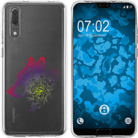 P20 Silikon-Hülle Floral Wolf M3-5 Case