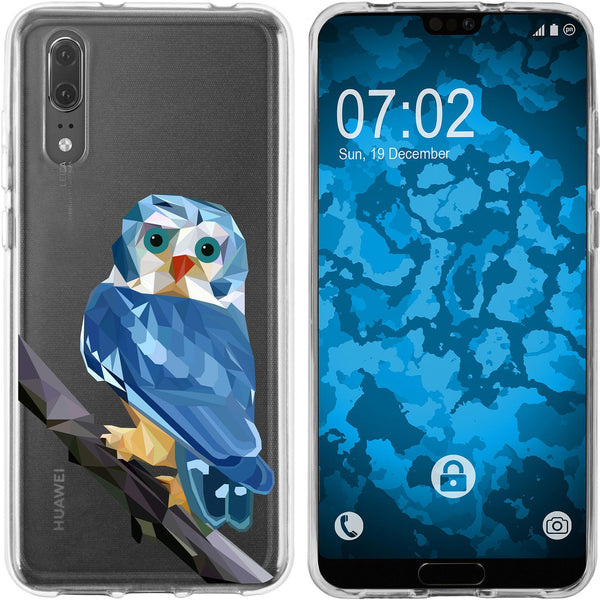 P20 Silikon-Hülle Vektor Tiere Eule M1 Case