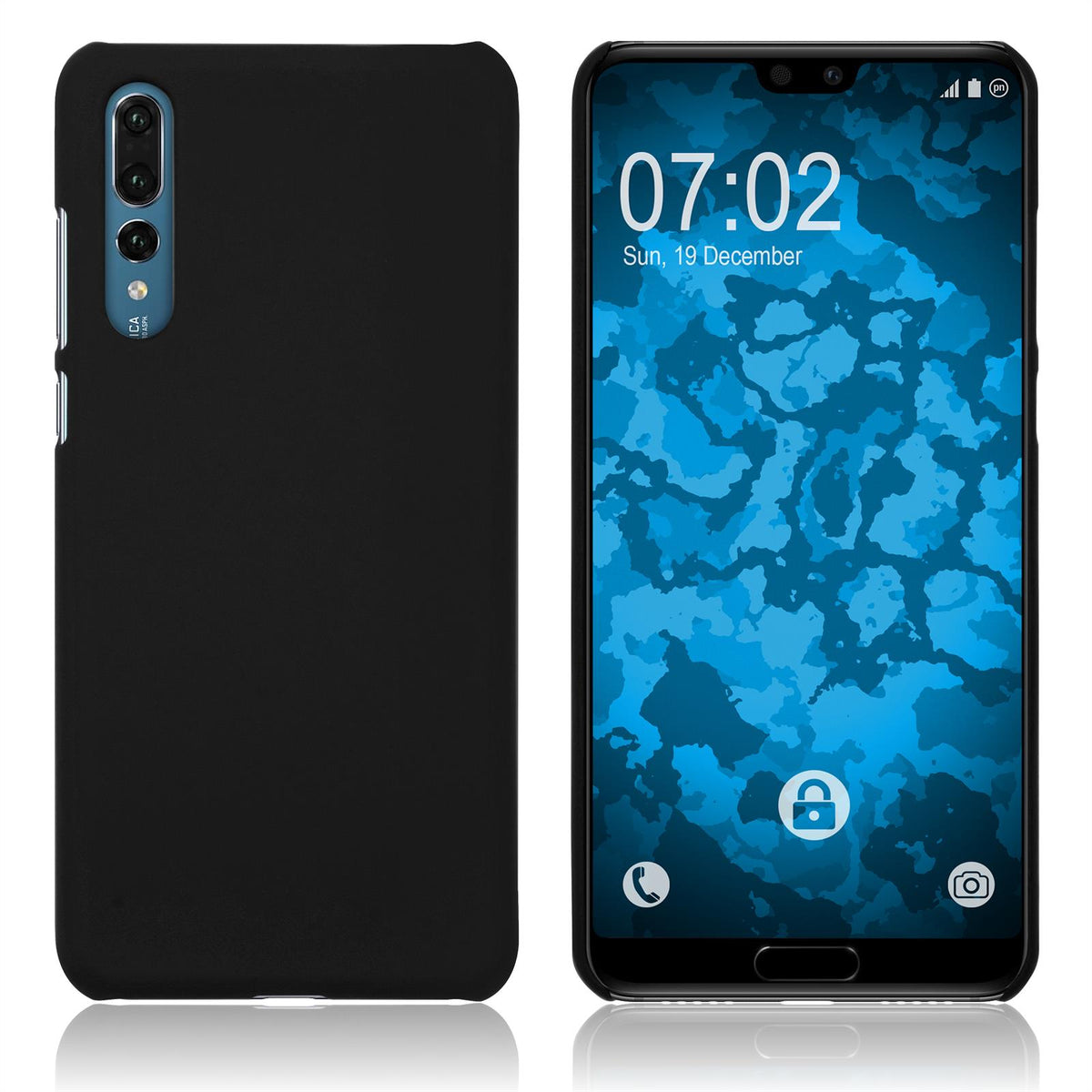 Hardcase für Huawei P20 Pro gummiert schwarz