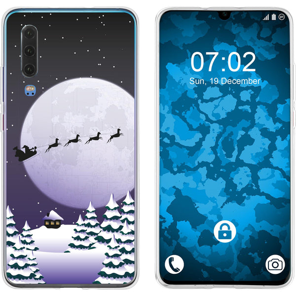 P30 Silikon-Hülle X Mas Weihnachten Santa - Night M5 Case