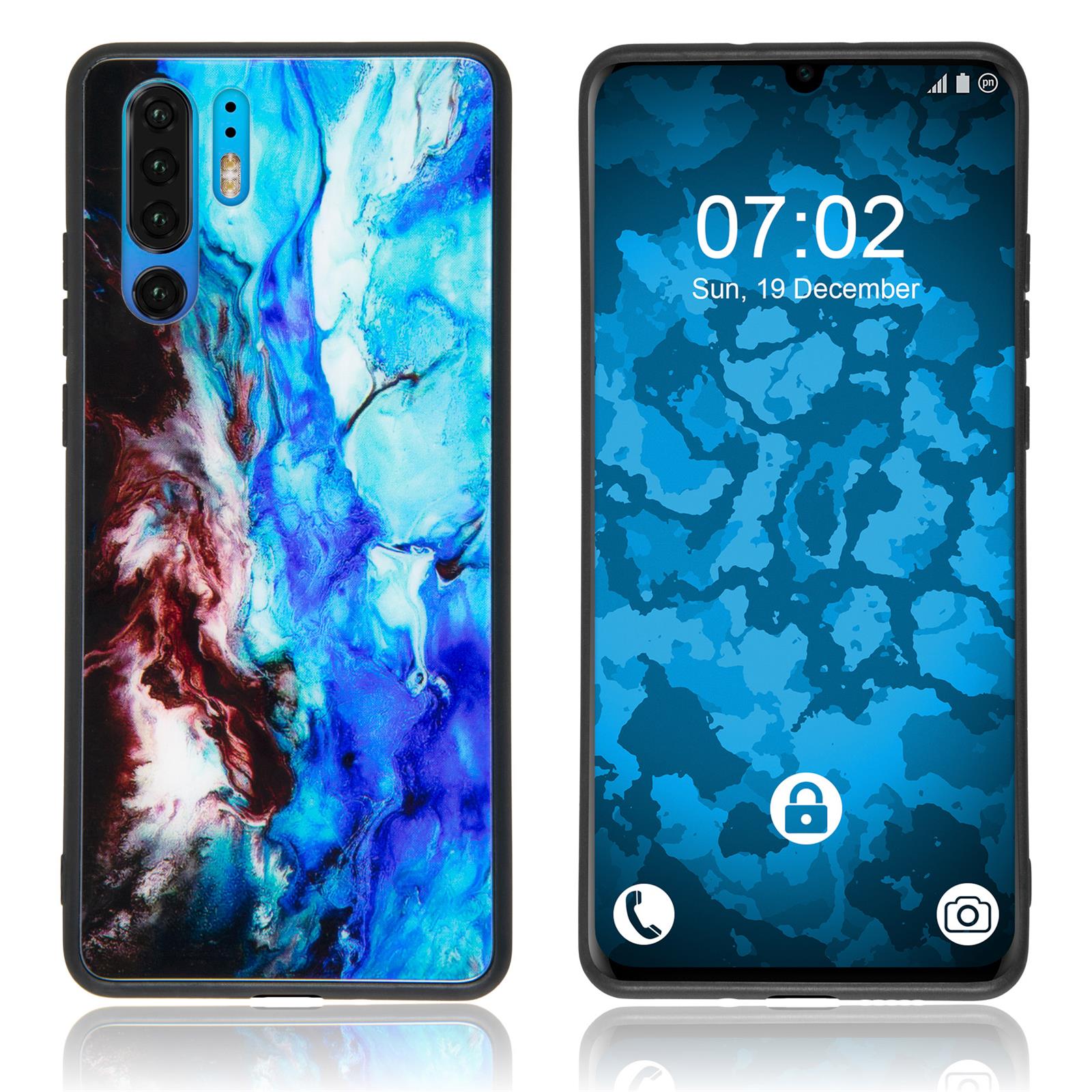 Hybridhülle für Huawei P30 Pro mit Glasrücken Design:04