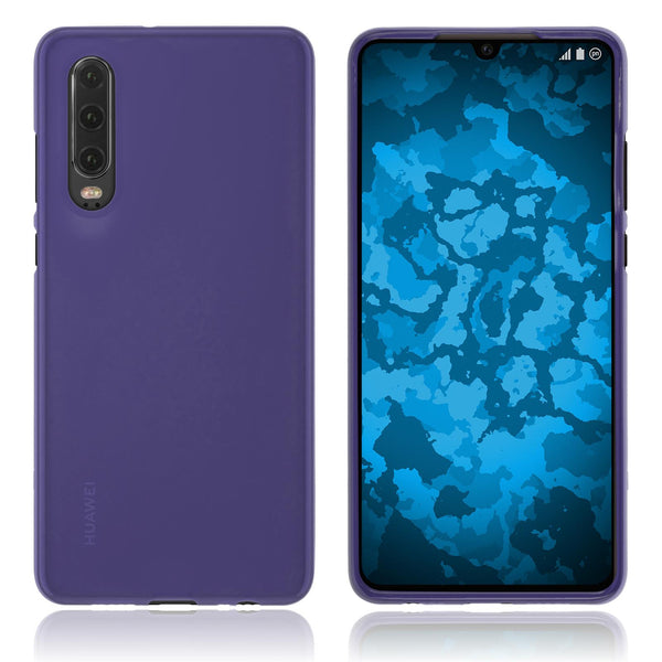 PhoneNatic Case kompatibel mit Huawei P30 - lila Silikon Hülle matt Cover