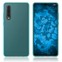 PhoneNatic Case kompatibel mit Huawei P30 - türkis Silikon Hülle transparent Cover