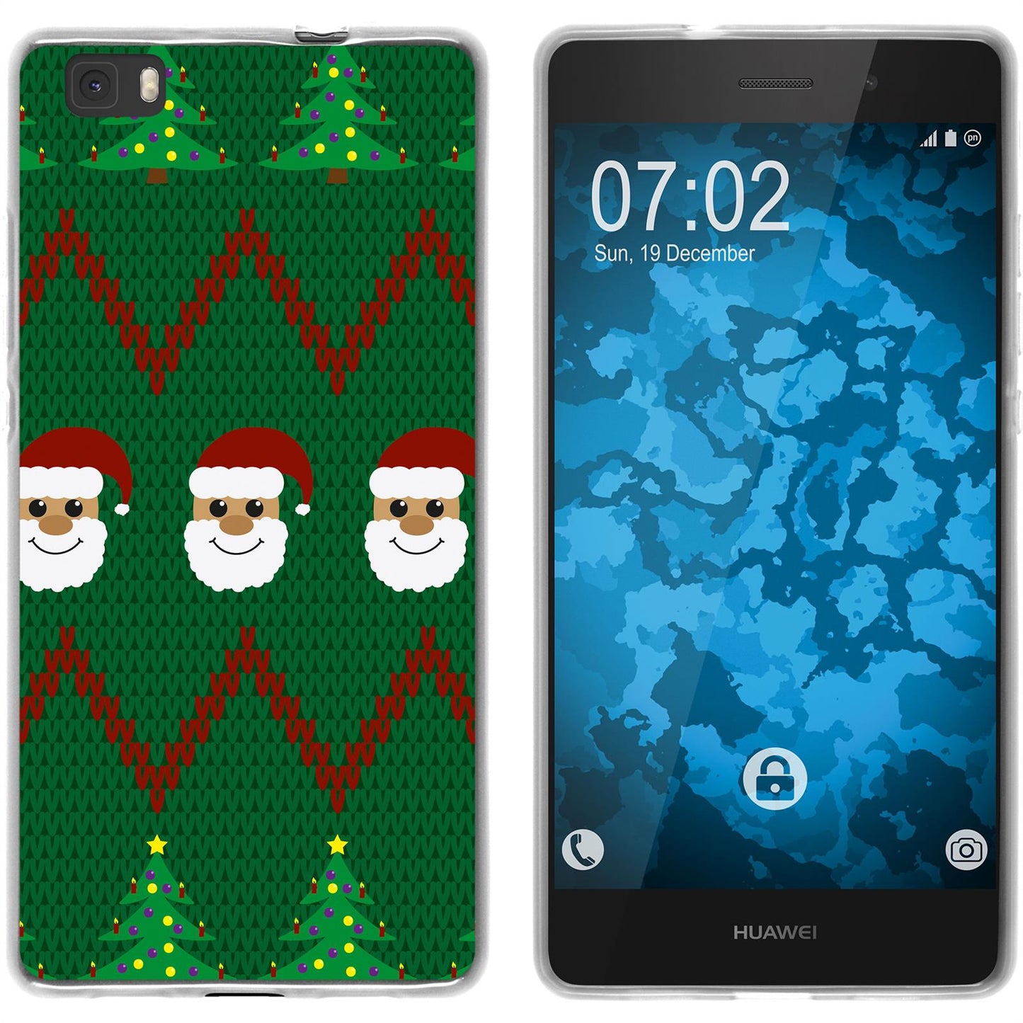 P8 Lite 2015 (1.Gen.) Silikon-Hülle X Mas Weihnachten X-Mas