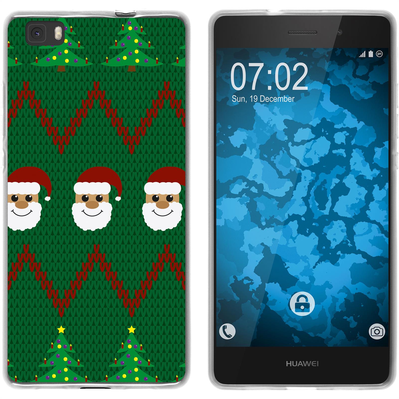 P8 Lite 2015 (1.Gen.) Silikon-Hülle X Mas Weihnachten X-Mas
