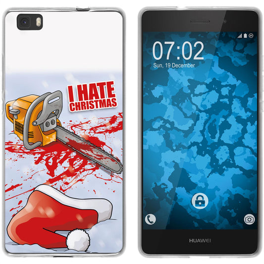 P8 Lite 2015 (1.Gen.) Silikon-Hülle X Mas Weihnachten Hate X