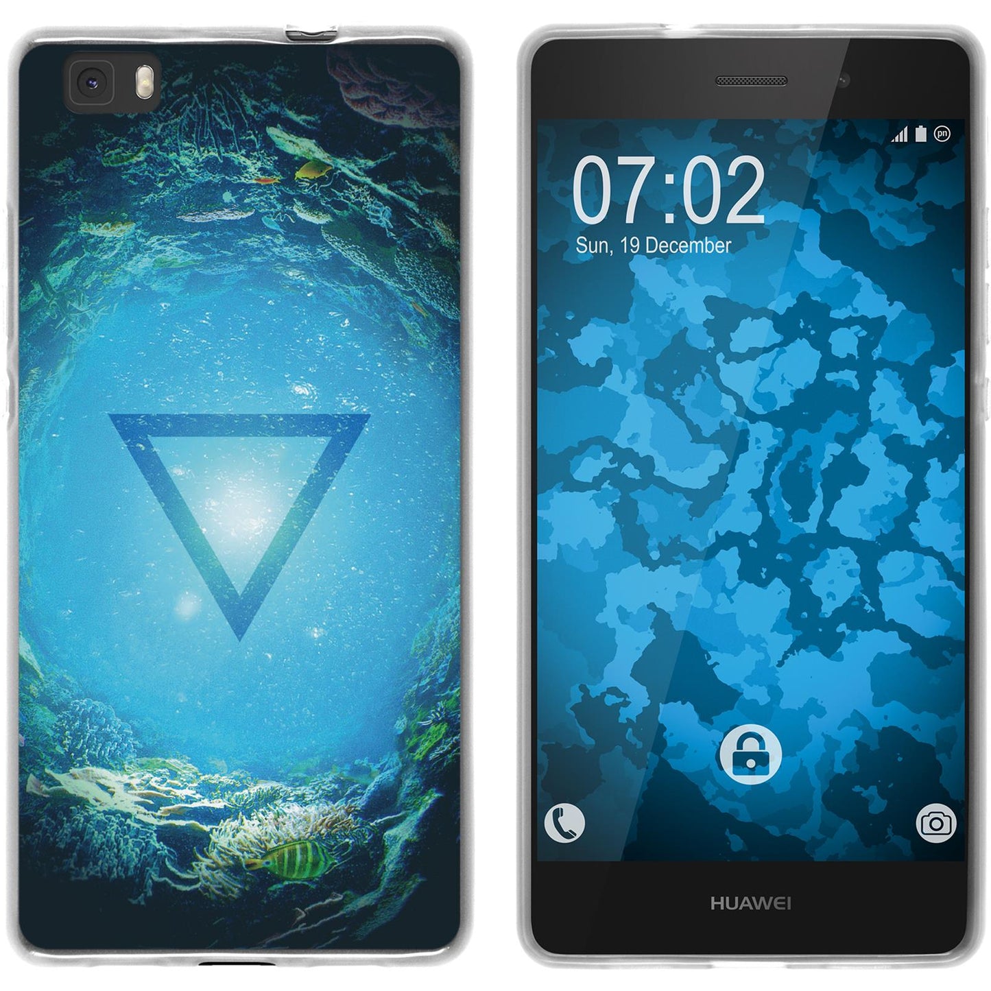 P8 Lite 2015 (1.Gen.) Silikon-Hülle Element Wasser M4 Case