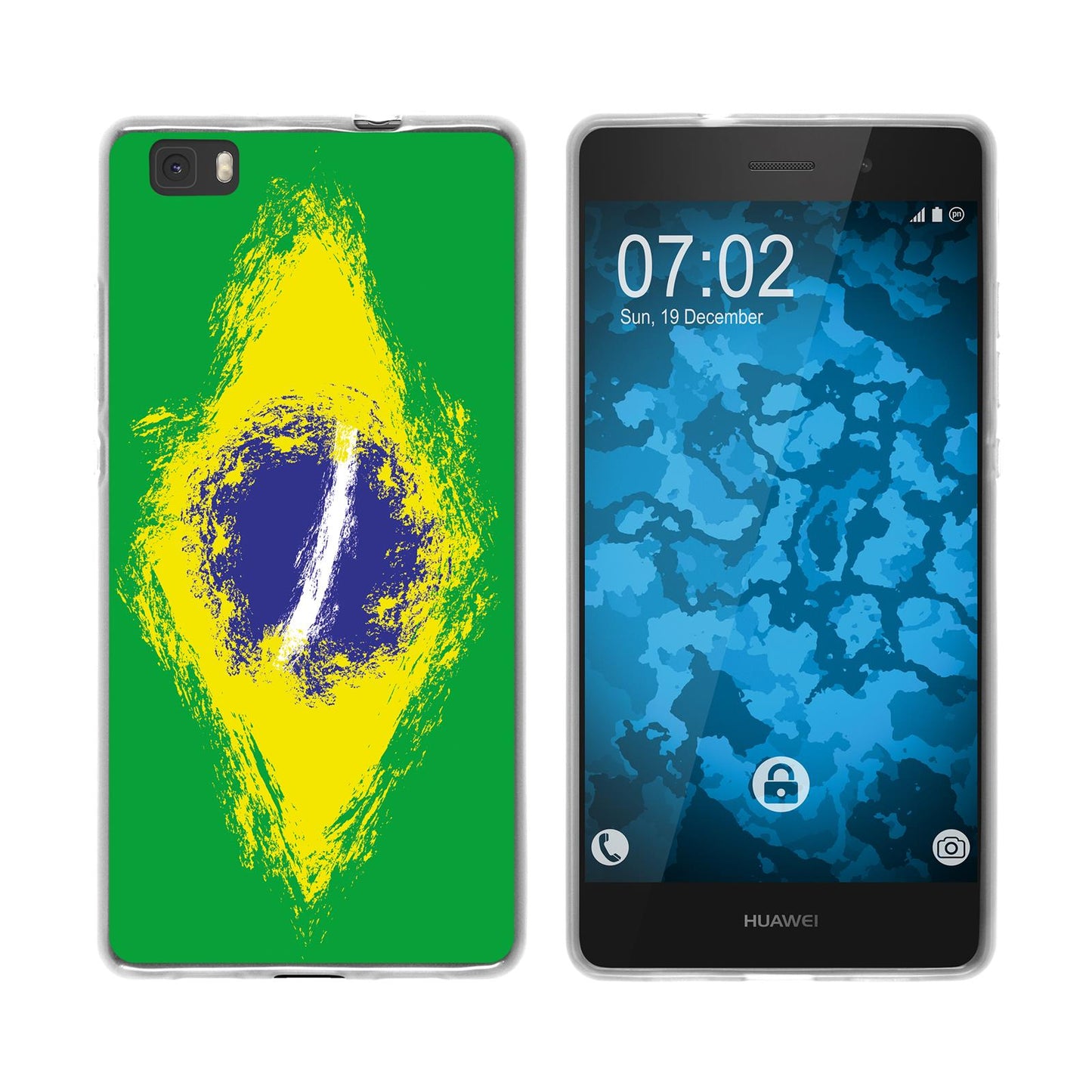 P8 Lite 2015 (1.Gen.) Silikon-Hülle WM Brasilien M3 Case