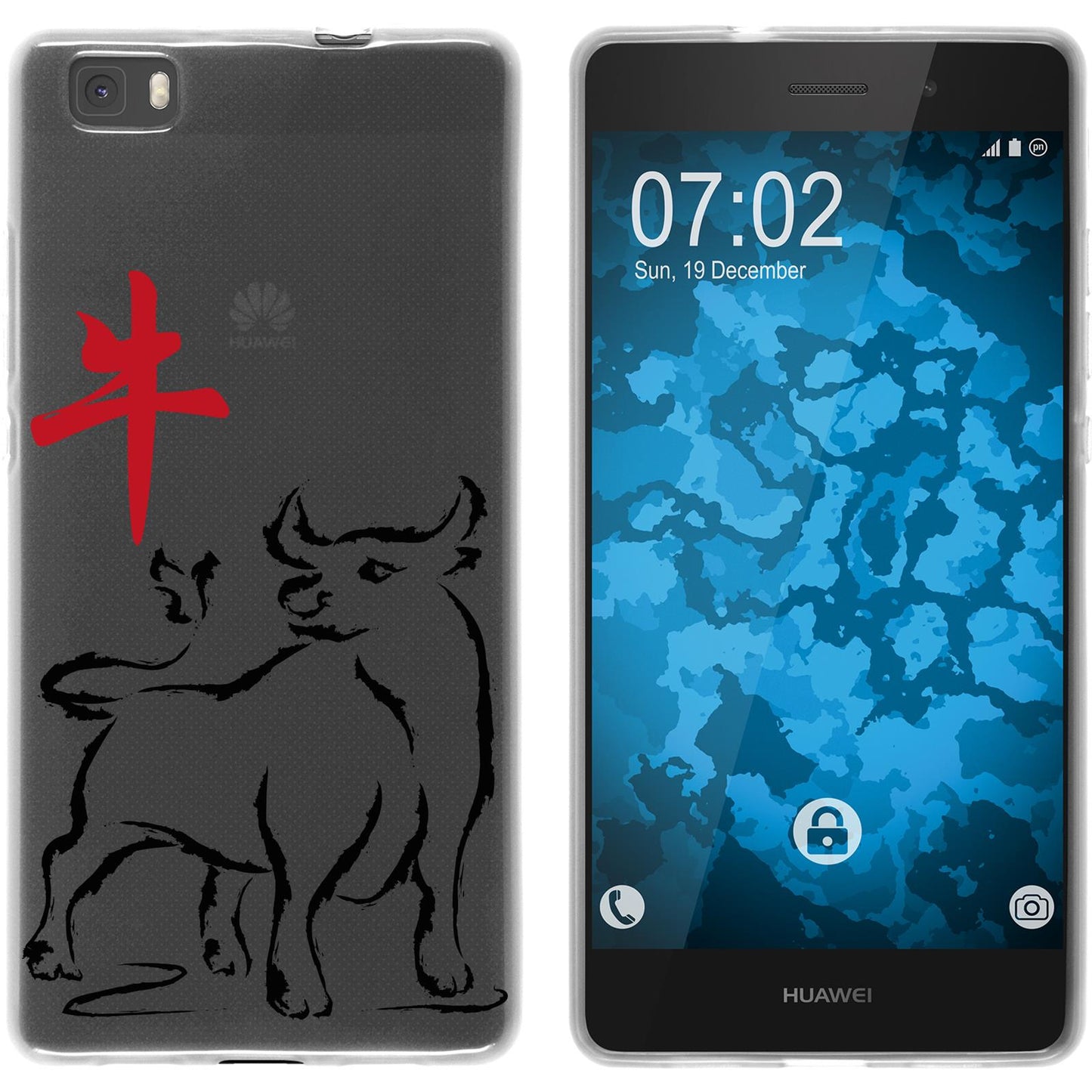 P8 Lite 2015 (1.Gen.) Silikon-Hülle Tierkreis Chinesisch M2