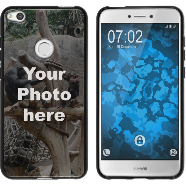P8 Lite 2017 Personalisierte Handyhülle  schwarz zum selbst