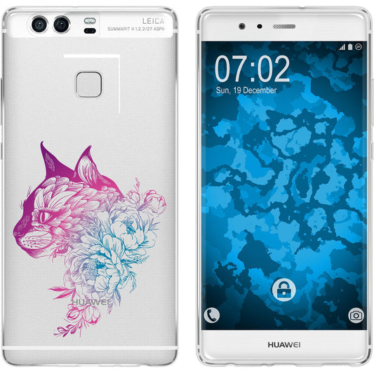 P9 Silikon-Hülle Floral Katze M2-6 Case