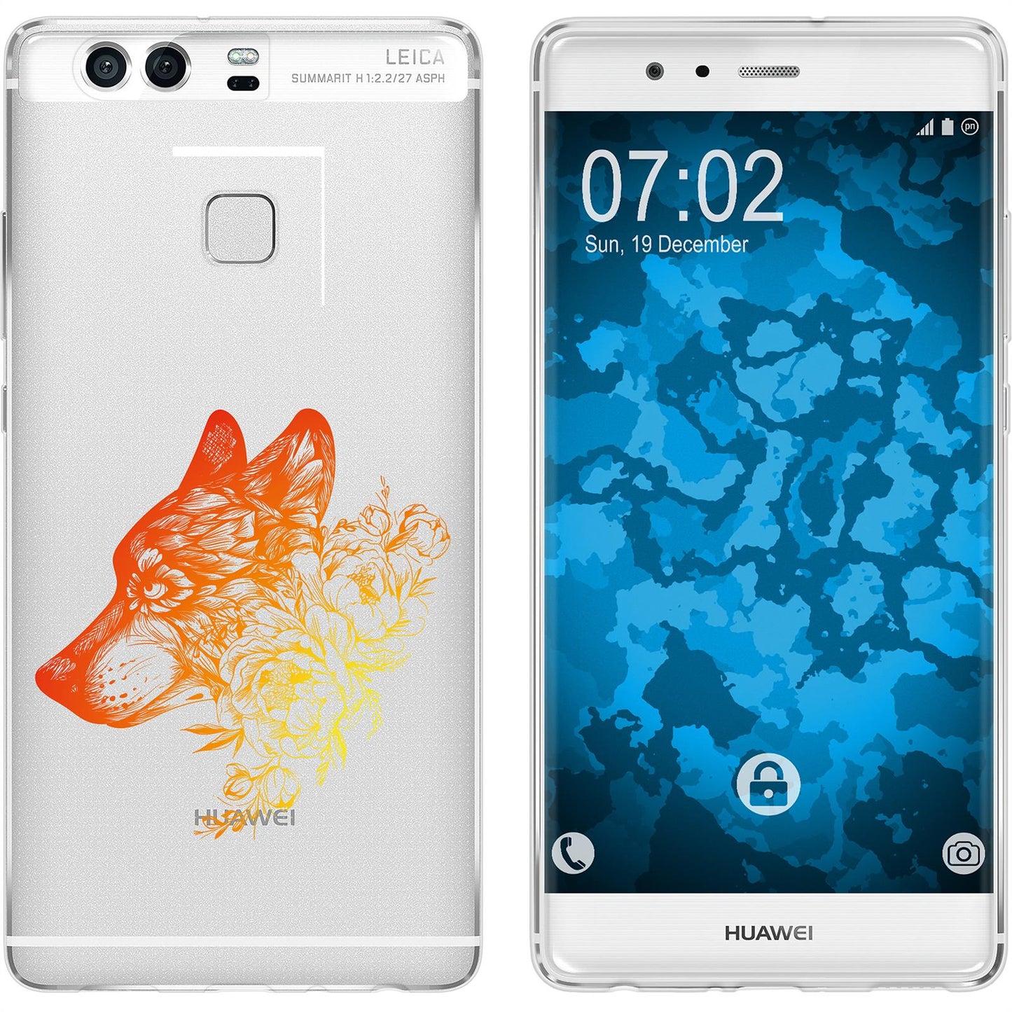 P9 Silikon-Hülle Floral Wolf M3-2 Case