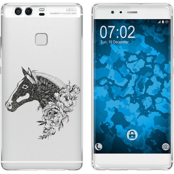 P9 Silikon-Hülle Floral Pferd M5-1 Case