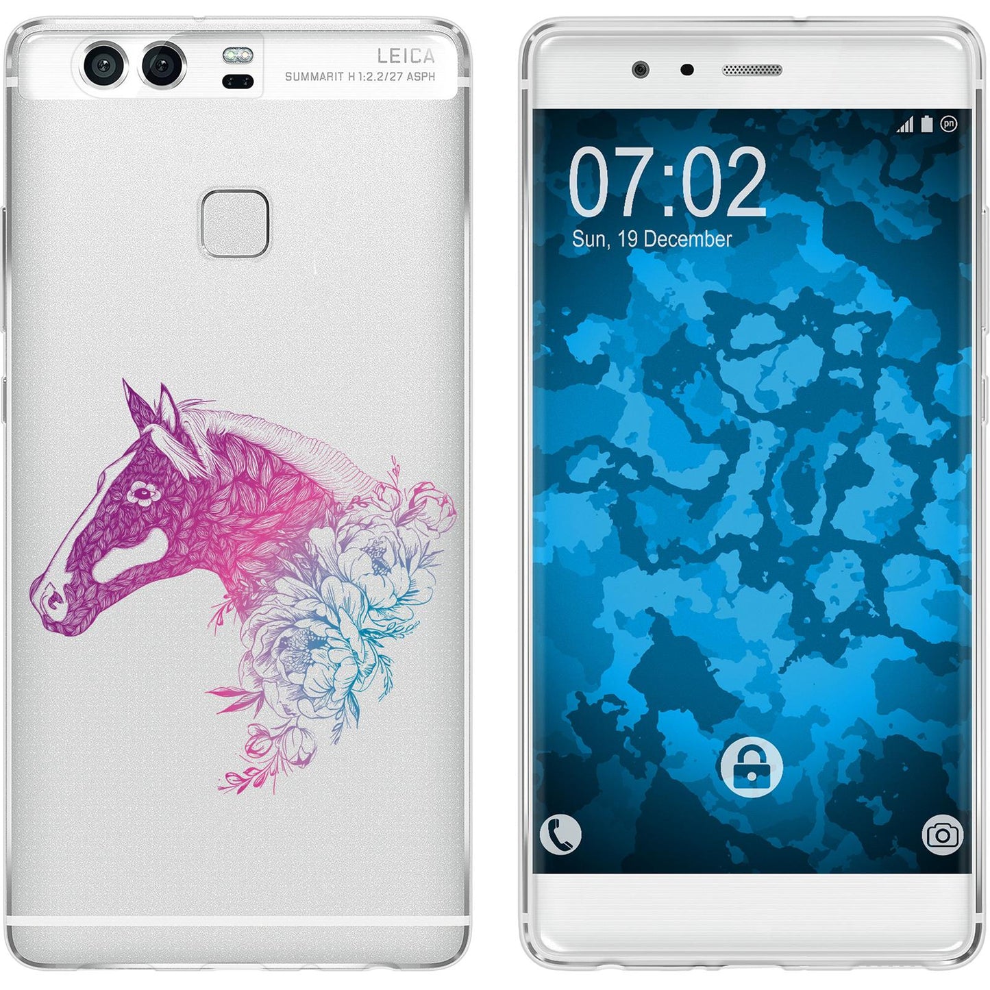 P9 Silikon-Hülle Floral Pferd M5-6 Case