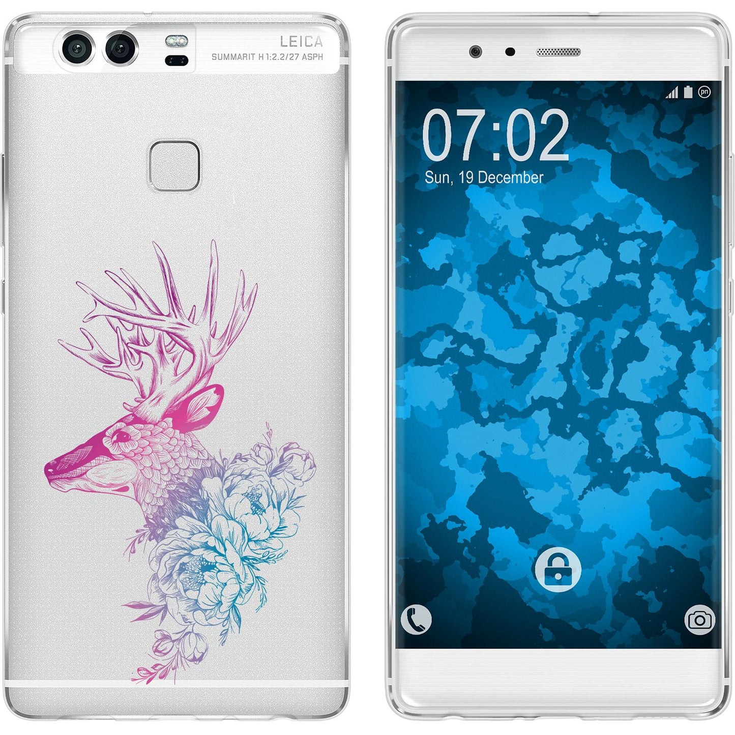 P9 Silikon-Hülle Floral Hirsch M7-6 Case