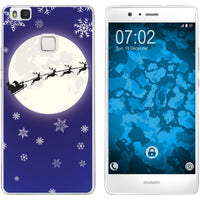 P9 Lite Silikon-Hülle X Mas Weihnachten Santa - Snowflakes M