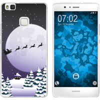 P9 Lite Silikon-Hülle X Mas Weihnachten Santa - Night M5 Cas