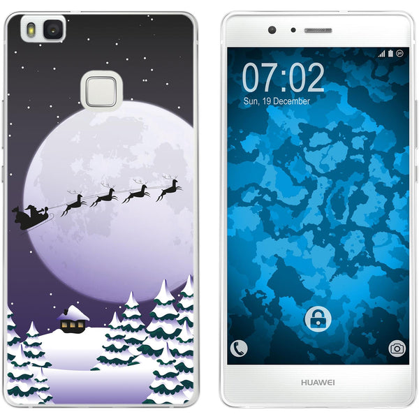 P9 Lite Silikon-Hülle X Mas Weihnachten Santa - Night M5 Cas