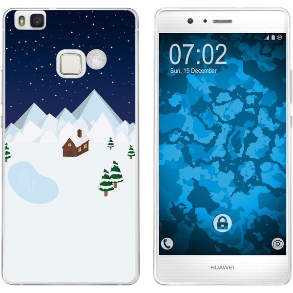 P9 Lite Silikon-Hülle X Mas Weihnachten Winterwonderland M6