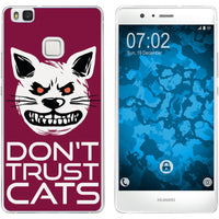 P9 Lite Silikon-Hülle Crazy Animals Katze M1 Case