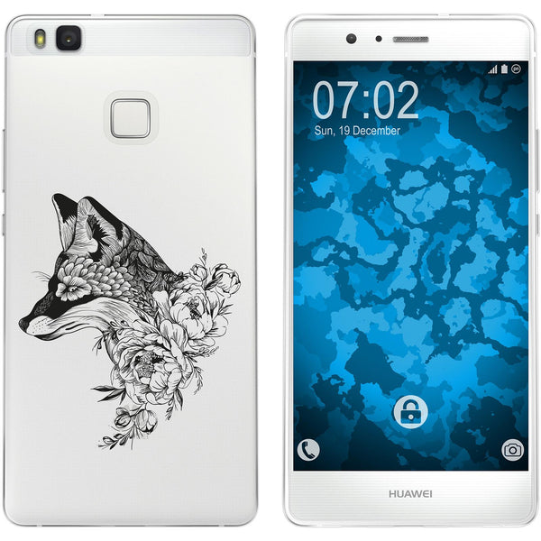 P9 Lite Silikon-Hülle Floral Fuchs M1-1 Case