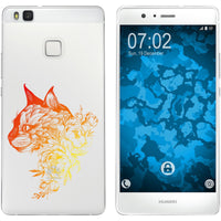 P9 Lite Silikon-Hülle Floral Katze M2-2 Case