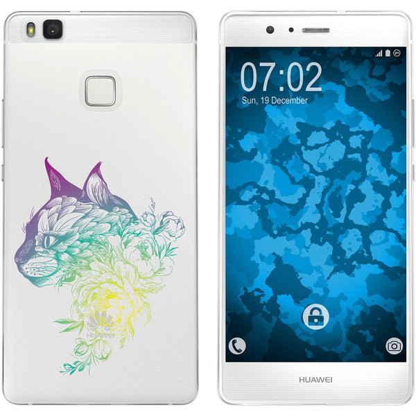 P9 Lite Silikon-Hülle Floral Katze M2-4 Case