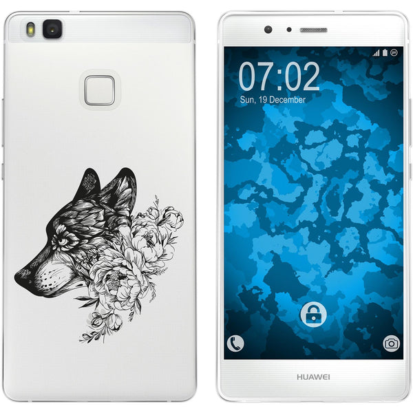 P9 Lite Silikon-Hülle Floral Wolf M3-1 Case