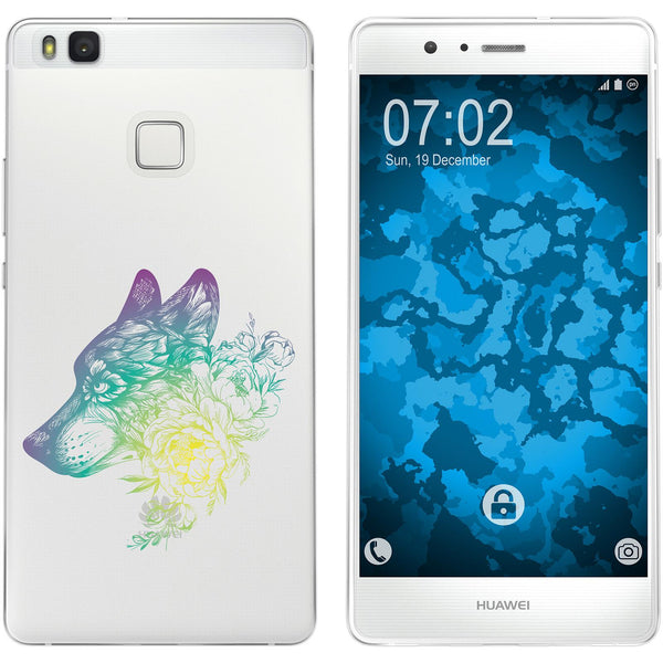 P9 Lite Silikon-Hülle Floral Wolf M3-4 Case