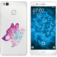 P9 Lite Silikon-Hülle Floral Wolf M3-6 Case